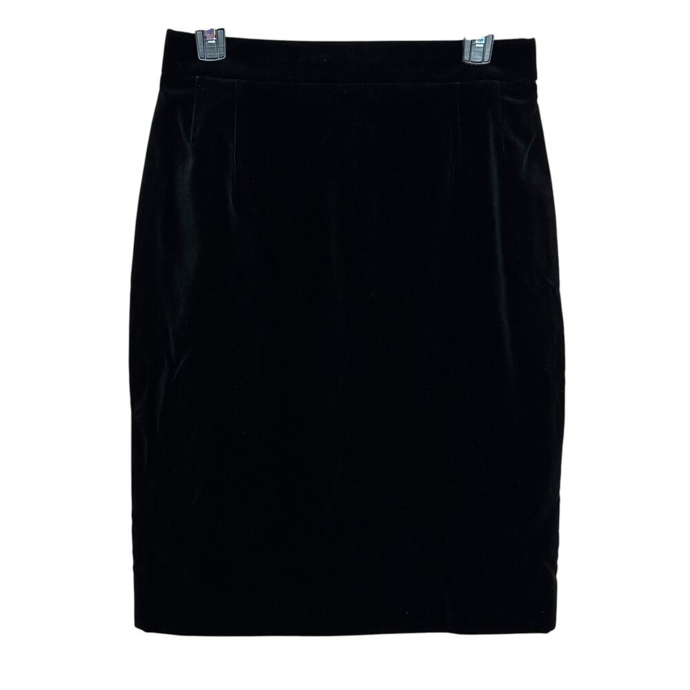 Escada Margaretha Ley Made in Germany Black Velvet Straight Pencil Skirt US 8